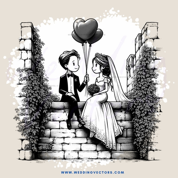 a couple on their wedding day