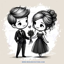 a couple in black and white