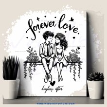 love poster with plants and cactus in front