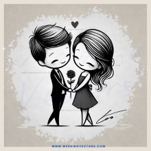 couple embracing with rings and flowers