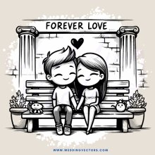 couple sitting on bench with loving gesture