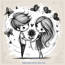 two people sharing a flower