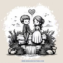 a couple sitting on a bench by a waterfall