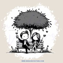 the lovebirds and the tree