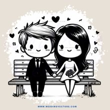 a boy and girl on a bench