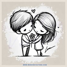 boy and girl holding flower