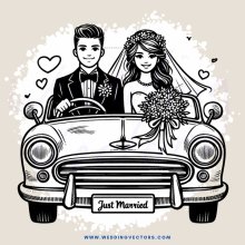 just married caricature