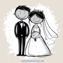 a couple posing for their wedding picture