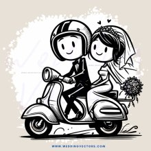 a couple on a scooter
