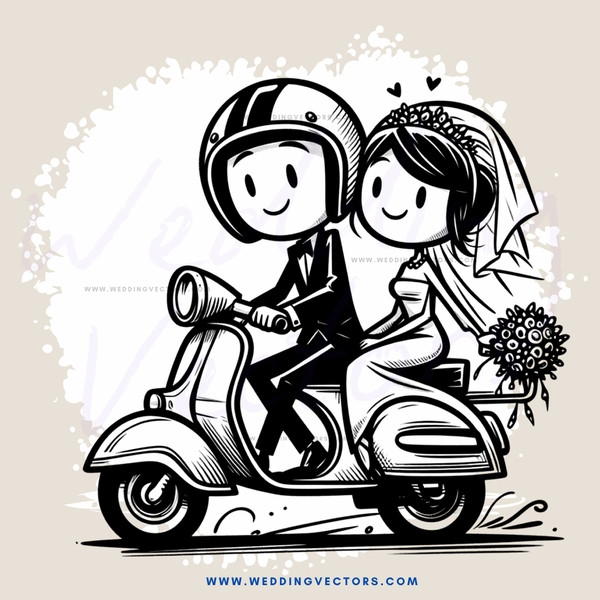 a couple on a scooter