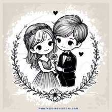engaged couple portrait drawing