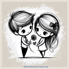 a boy and girl share a heart