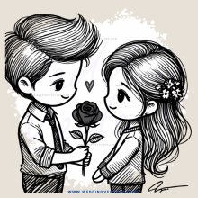 boy and girl with rose