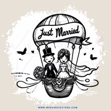 just married hot air balloon