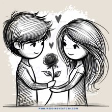 two people holding hands and a rose