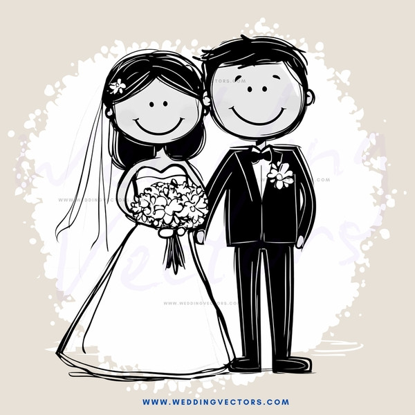 a happy bride and groom