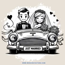 just married caricature