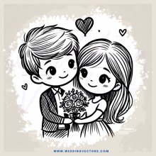 a boy and girl hugging