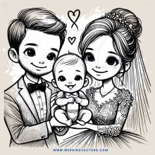a family portrait in black and white