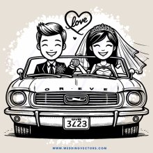 a couple drives away in their car