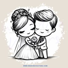 a couple in wedding attire