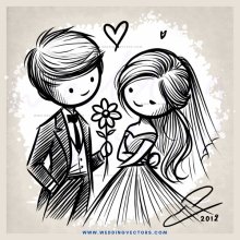 a heartwarming wedding illustration from 2012