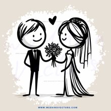 wedding couple holding flowers in hand