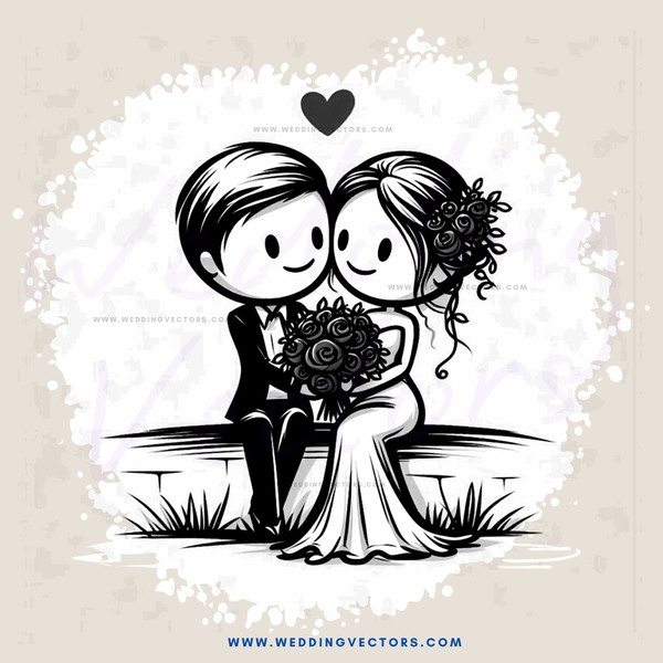 a couple sitting on a stone wall with flowers