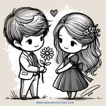 a boy and girl standing together