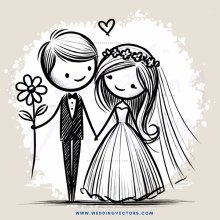 a wedding proposal cartoon in black and white