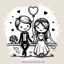 a bride and groom sitting together