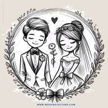 a romantic wedding illustration