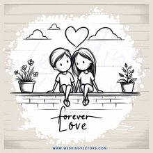 forever love couple illustration