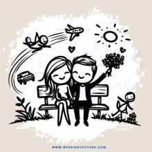 lovebirds on a bench