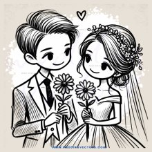 a couple with flowers