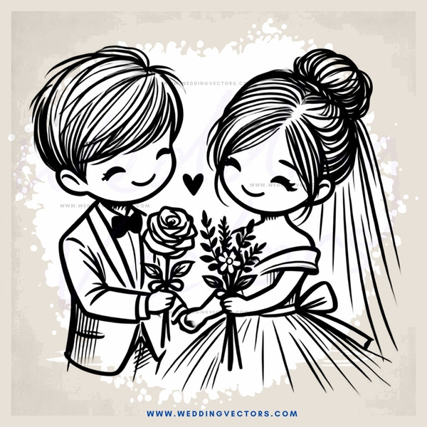 a boy and girl sharing a rose flower