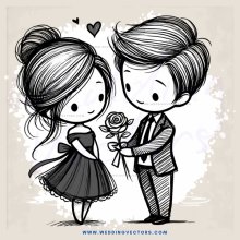 two people posing together with a rose