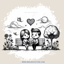 couple on a bench with nature in background