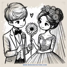 boy and girl with flowers on their heads