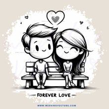 forever love cartoon clip art piece