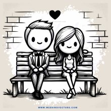 a man and woman sitting on a bench