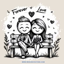 everlast love couple on bench with flowers & plants