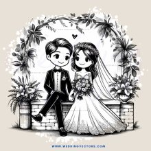 a couple sitting on a brick wall