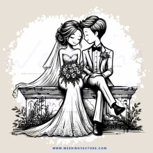 a wedding picture in black and white