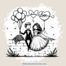 wedding balloons and bouquet gift