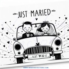 just married caricature