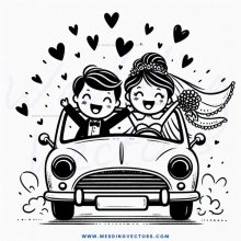 a happy couple in a car